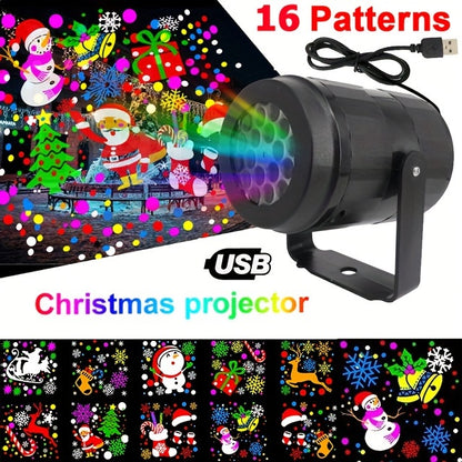 Snowflake Christmas Laser Projector Light 16 pattern