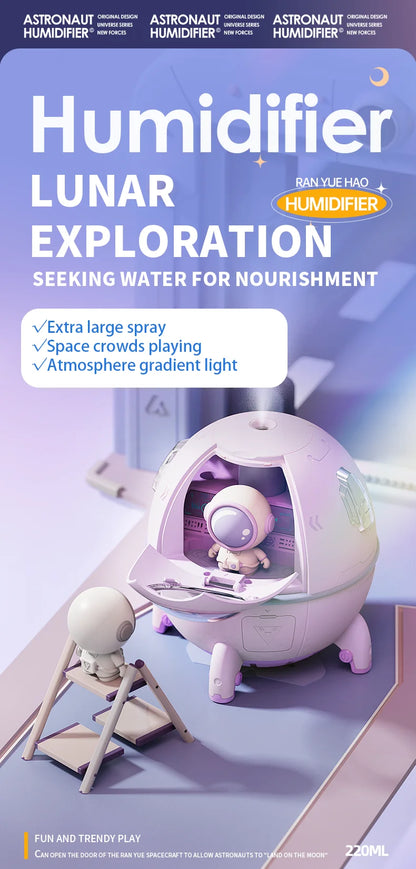 Portable Astronaut Humidifier with LED Light and Aroma Diffuser