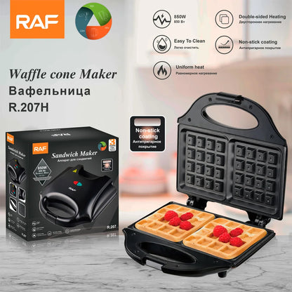 Electric Waffle Maker Multi-function Breakfast Waffles Machine Non-stick Iron Pan