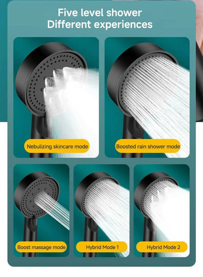 6 Modes Multi-function Pressure Boost Shower Head