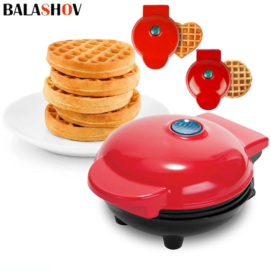 Mini Electric Waffles Maker - Love Heart Shaped Double-Sided Heating Breakfast Waffle Mold