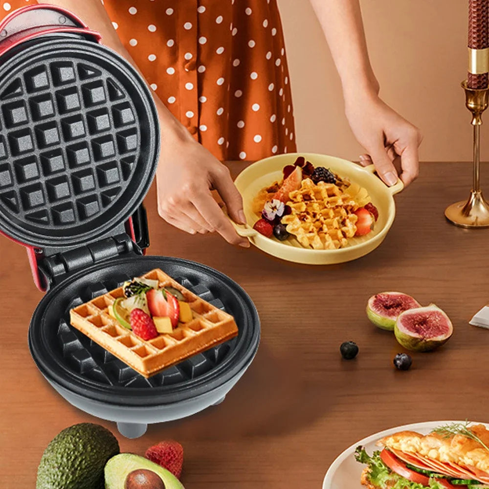 Mini Electric Waffles Maker - Love Heart Shaped Double-Sided Heating Breakfast Waffle Mold